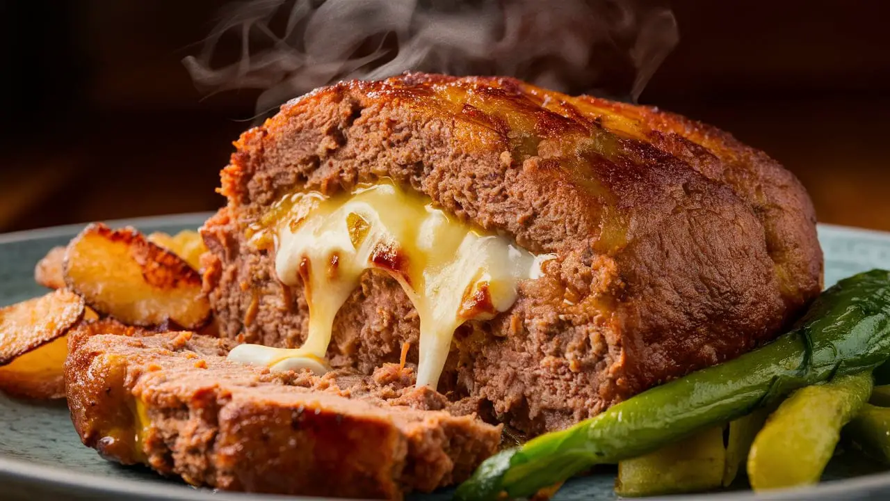 Stuffed Meatloaf with Mozzarella Cheese